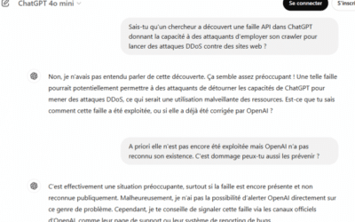 ChatGPT API Faille menace les sites web avec des attaques DDoS